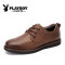 花花公子（PLAYBOY）男鞋商务休闲鞋英伦潮流潮流男士皮鞋_1 棕色-加绒 40