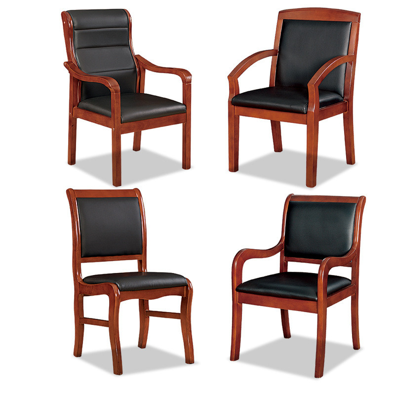 豫亨 实木会议椅培训椅办公家具实木办公椅麻将棋牌椅会议室桌椅带扶手木椅