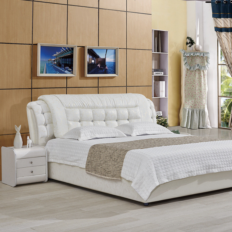 新款床头板软包欧式经济型靠背板1.8米双人床头板简约真皮床头 1800mm*2000mm_8071