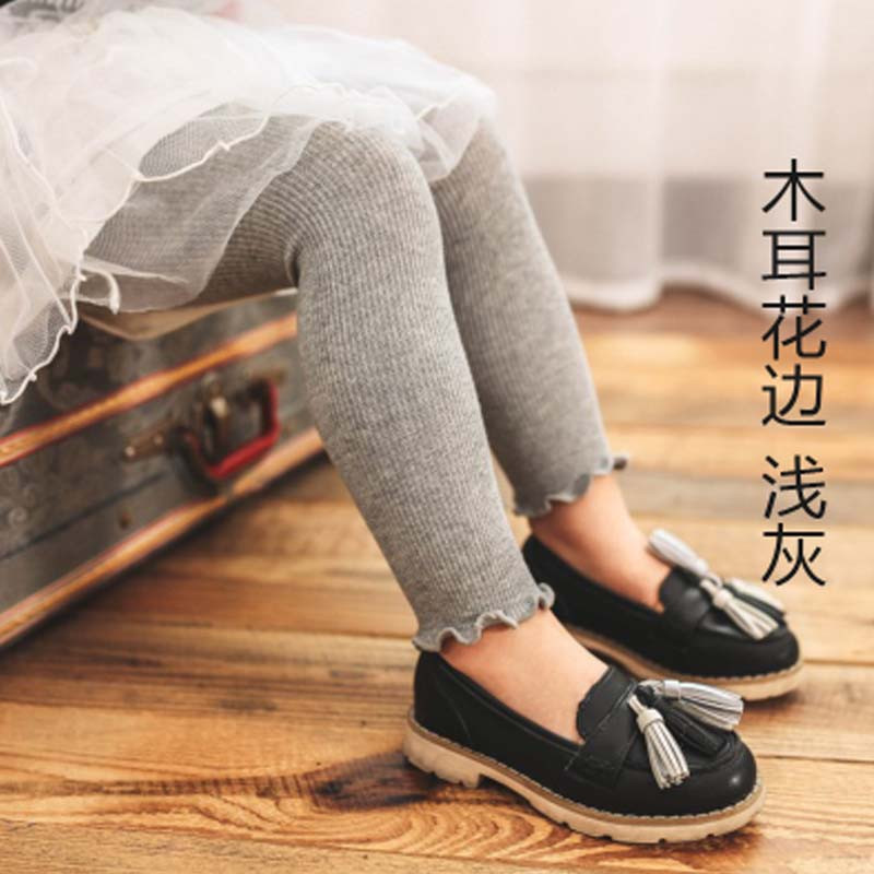 女宝宝打底裤女春秋季薄款婴儿大PP连裤袜女童打底袜儿童裤袜通用简约婴童袜裤 S0-2岁【建议身高65-80cm】 木耳花边浅灰
