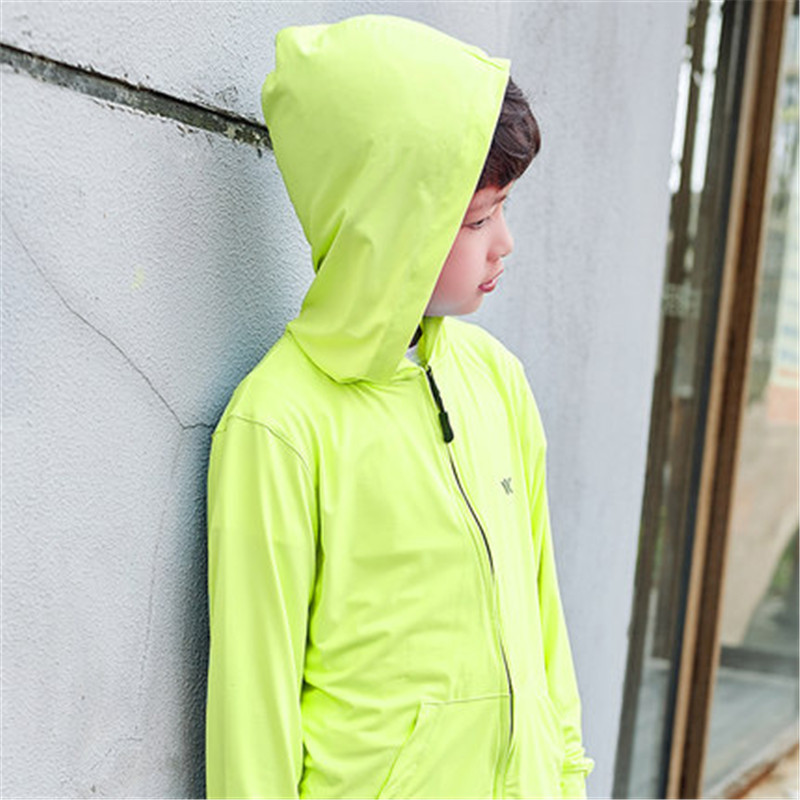 韩国VVC 儿童防晒衣夏季超薄防晒外套防紫外线透气亲子连帽防晒服 均码 果绿色-小童（1-7周岁）