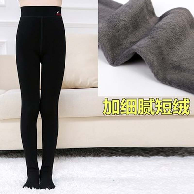 儿童连裤袜秋冬款加厚 白色舞蹈袜裤毛圈 女童打底袜踩脚秋款通用简约清新袜裤 建议身高140-160CM 黑色【克拉绒款】【连裤袜】