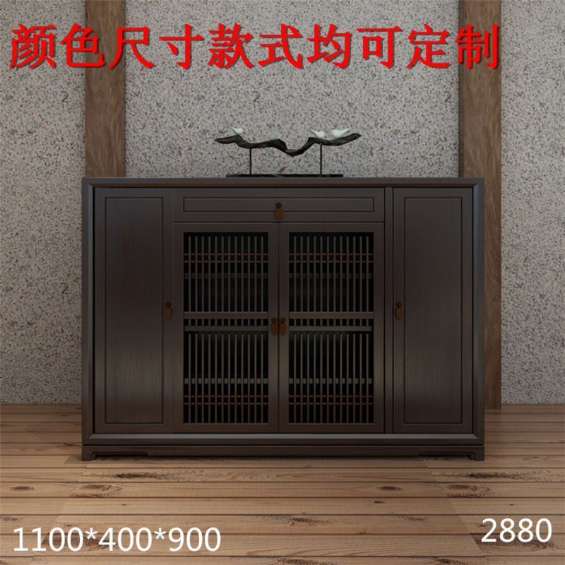 玄关柜现代简约进鞋柜实木新中式餐边柜储物酒柜客厅装饰隔断柜 整装_XGG06_框架结构