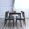 北欧黑胡桃色实木餐桌椅组合 现代简约小户型长方形餐桌一桌六椅 1.2米餐桌