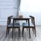 北欧黑胡桃色实木餐桌椅组合 现代简约小户型长方形餐桌一桌六椅 1.3米餐桌