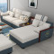 北欧科技布沙发现代简约客厅布艺沙发组合冬夏两用藤板乳胶沙发 六件套（带藤板）_咖啡色-绒布