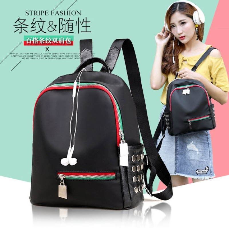 girdio麦麦网供新款双肩包牛津布_2 黑色