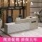 收银台公司前台接待台吧台柜台防大理石纹烤漆前台桌迎宾台咨询台_678_719 黑白亚光免漆__右高标准款_280x60x100cm