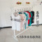 兮木落地挂衣架服装店展示架货架落地衣帽架挂衣服架中岛架室内挂衣杠 白色托板1.5米长铁网板
