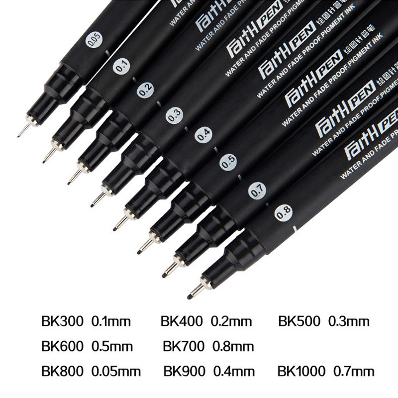 宝克(baoke) BK300针管笔美术专用绘图笔漫画设计签字笔简笔画笔描图笔勾线笔 单支 BK1000(0.7mm)