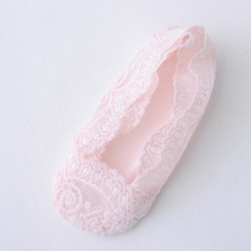 儿童短袜春秋薄女童袜子宝宝隐形浅口蕾丝船袜简约小清新袜子可爱婴童袜子 10岁以上或妈妈【鞋码34-39】 蕾丝船袜【粉色5双】