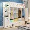 法耐(FANAI)简易衣柜简易组装塑料布柜子卧室挂简约现代经济型衣橱 10门1挂半角柜乳白
