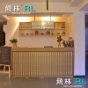 中式复古收银台柜台简约现代实木转角吧台桌教育养生馆前台接待台_130_912 单台面原木色_240x60x100cm