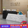 仿大理石收银台柜台简约前台接待台便利店定制转角吧台桌收银台_852_927 黑石纹搭白石纹仿理石亮光右高_240x60x100cm