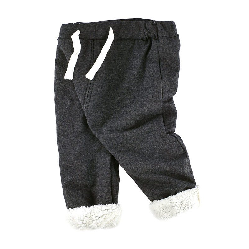 angeeb宝贝心语宝宝秋冬加绒保暖裤男女童外出PP棉裤 80cm 麻灰色
