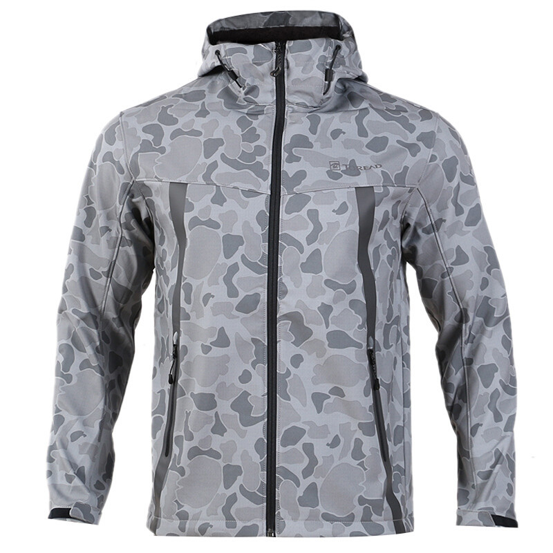 探路者（TOREAD）户外秋冬男士运动登山越野出游舒适软壳夹克外套HAEF91043 M HAEF91043-H02X丛林浅灰印花（男）