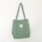 韩版慵懒风小清新复古灯芯绒女单肩包文艺森系chic手提袋帆布包_2 灯芯绒单肩包抹茶绿