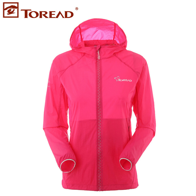 探路者（TOREAD）户外男女情侣款轻便休闲透气皮肤风衣外套KAEE82302/KAEE81301 2XL KAEE82302-A05X蔷薇红（女）