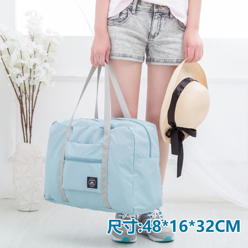 折叠旅行包女手提包行李袋女行李包女健身包韩版大容量轻便短途男_11 薄荷青A款(48*32*16厘米