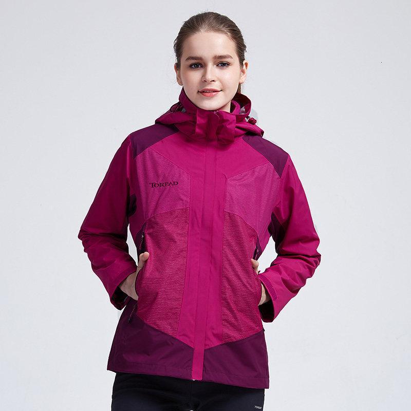 探路者（TOREAD）户外秋冬男女情侣式防水透湿套绒冲锋衣_6 3XL KAWF92390-E11E艳紫/葡萄紫(女)