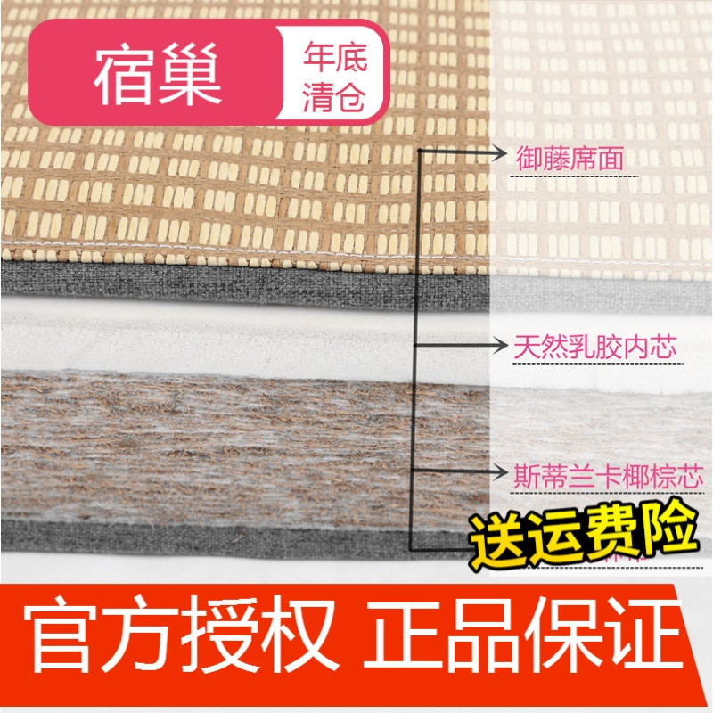 宿巢定做双面榻榻米地垫椰棕家用卧室踏踏米垫子北欧简约飘窗床垫订制 5公分椰棕+1公分乳胶=6公分