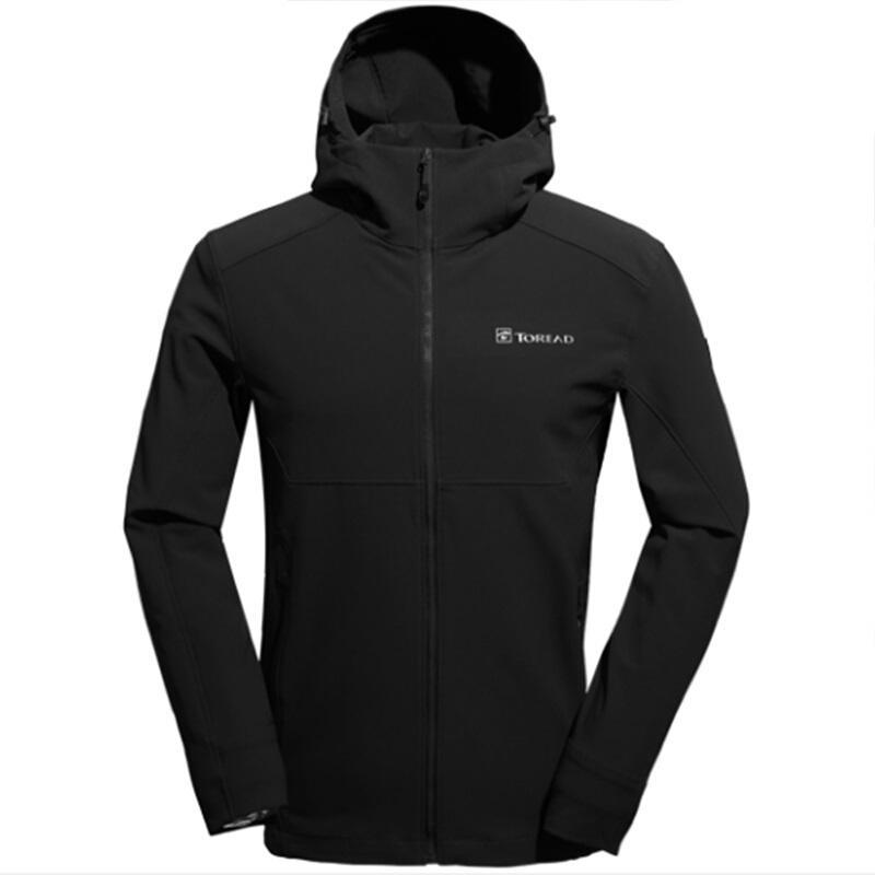 探路者（TOREAD）户外春秋男女徒步外套旅行外套软壳衣_7 2XL KAEG81305-G01G黑色（男）