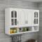 定制墙上厨房吊柜挂墙式现代简约墙壁柜储物柜置物架阳台墙柜挂柜_772_412 长30深30高60暖白玻璃__组装