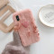 爱心毛绒壳8plus苹果x手机壳XSMax/XR/iPhoneX/7p/6女iphone iPhoneX/XS粉色