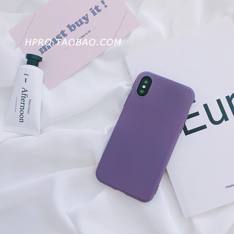 素色简约软壳6splus苹果x手机壳iPhoneXS/7/8plus女款个性硅胶套 6/6s深紫