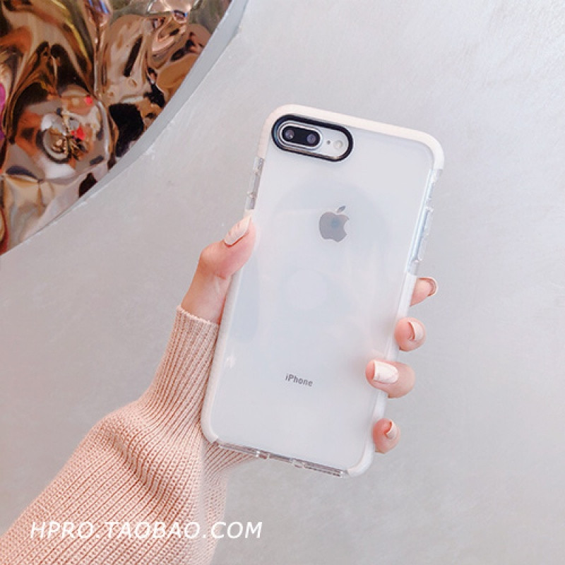 简约透明6s苹果x手机壳XSMax/XR/iPhoneX/8plus/7p女款iphon iPhone7/8白色