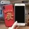 中国风金色刺绣财苹果X手机壳iPhone8plus/Xr/7/max硬壳6sp红色 7plus/8P(大屏)财-闪粉绒布红底全包软边硬壳