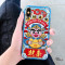猪年卡通财神爷XS苹果7plus手机壳iPhoneXmax可爱创意X软壳8p女6s 苹果XsMax蓝底Q版财神爷财来IMD软壳