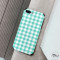 韩风清新文艺格子XS苹果X手机壳iPhone8plus浮7plus软壳6sp女款 6/6s(小屏)蚕丝纹绿白格子tpu软壳