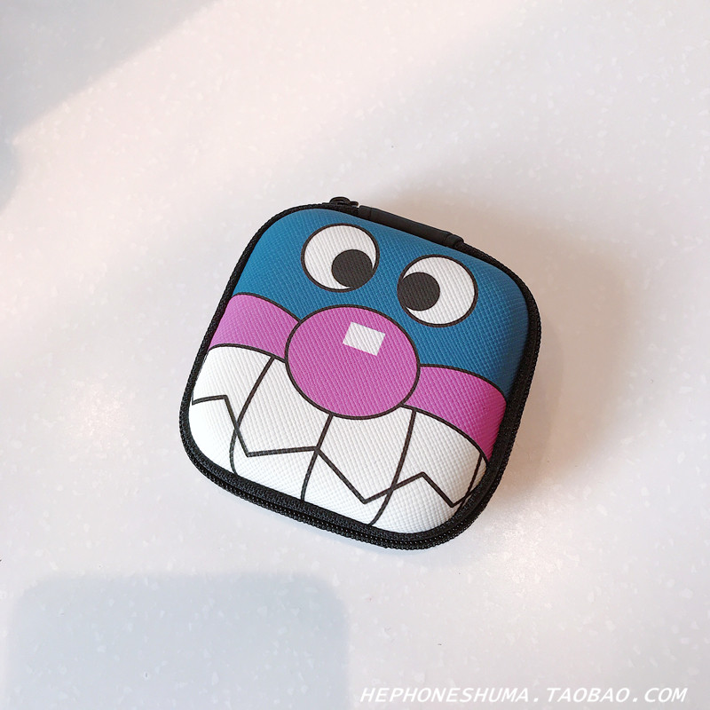 日韩可爱卡通耳机数据线收纳包迷你便携硬币拉链零钱包防摔女款潮_1 【收纳包】细菌小子
