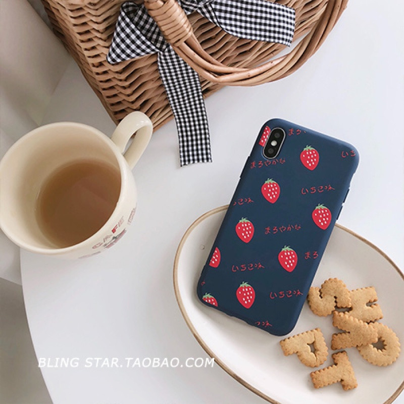 日系莓饮料6splus苹果X手机壳8plus防摔iPhoneXS/XR/Max女款7套 iPhoneX/XS多颗草莓