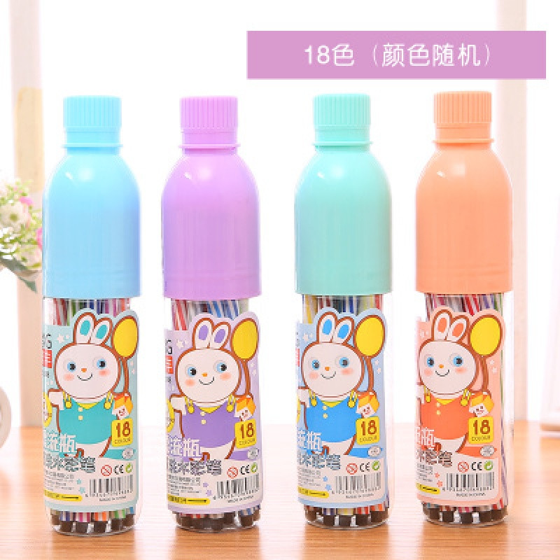 幼儿园无毒36色可水洗彩笔绘画笔画画笔套装学生彩色笔儿童水彩笔 18色漂流瓶装颜色随机