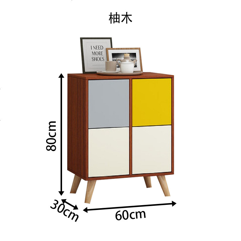 北欧餐边柜现代简约酒柜客厅柜子储物柜多功能碗柜简易茶水柜简约_649_932 0.6米柚木_3_
