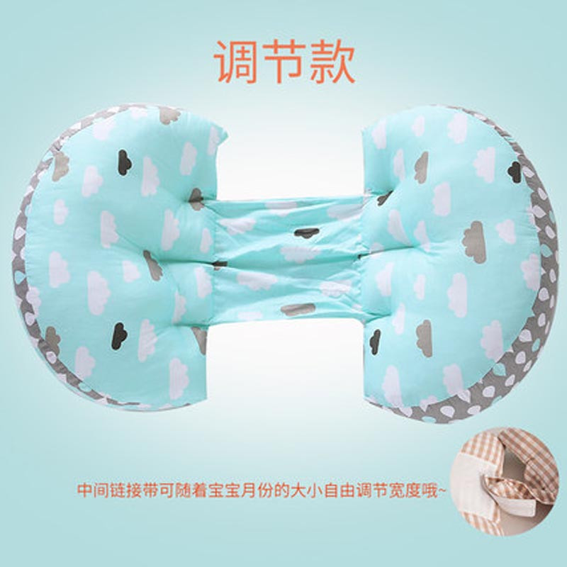 孕妇枕头护腰侧睡卧枕托腹U型枕怀孕期垫肚用品抱枕卡通可爱四季通用孕产妇用品孕妇护腰枕 黑色【中间连接带可调节】云梦