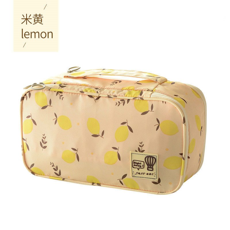 旅行收纳袋洗漱包防水便携女内衣收纳包套装化妆包大容量旅游用品_3 黄柠檬