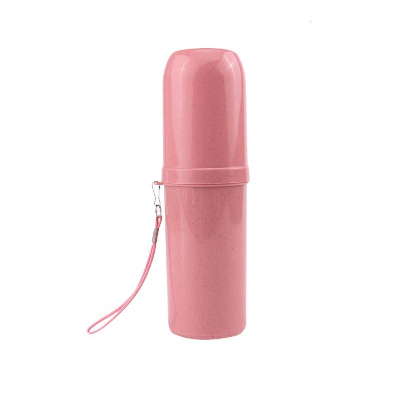 旅行漱口杯套装便携式牙缸杯牙具洗漱杯牙刷杯牙膏盒收纳盒牙刷盒_35_7 麦秸杆粉色