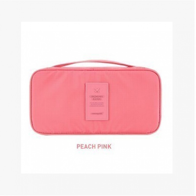 内衣收纳整理收纳袋衣服储物韩版便携旅行文胸包内裤防尘分格盒 二代-西瓜红