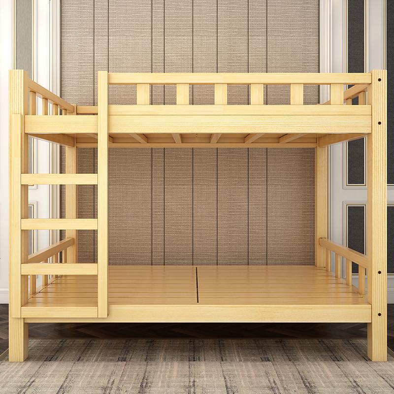 男女0.9m/1.2全实木高低床子母床层成人加宽床女学生租房0.9/1.2 800mm*2000mm_原木无漆只有高低床_更多组合形式