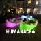humanace懒人空气沙发 户外便携式充气气垫床 室内外沙滩睡袋躺椅_407_365 亮橙色（带夜灯）