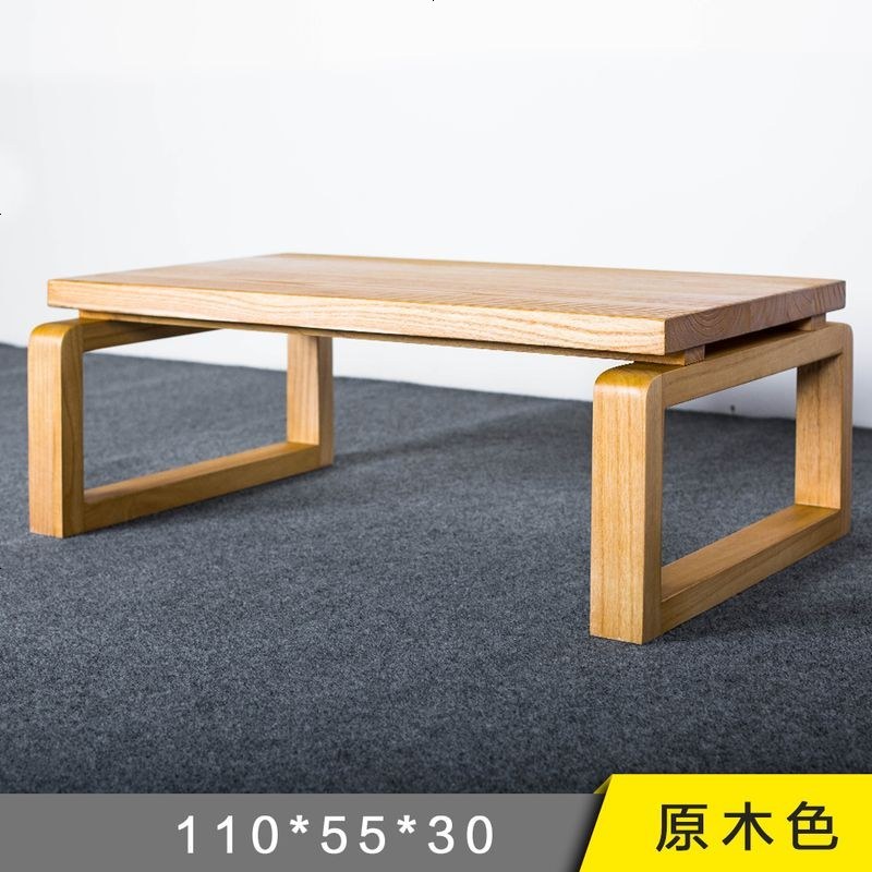 简约榻榻米茶拼色实木几阳台飘窗小茶几实木和室几桌现代炕桌_621_314 原木色110*55*30_整装