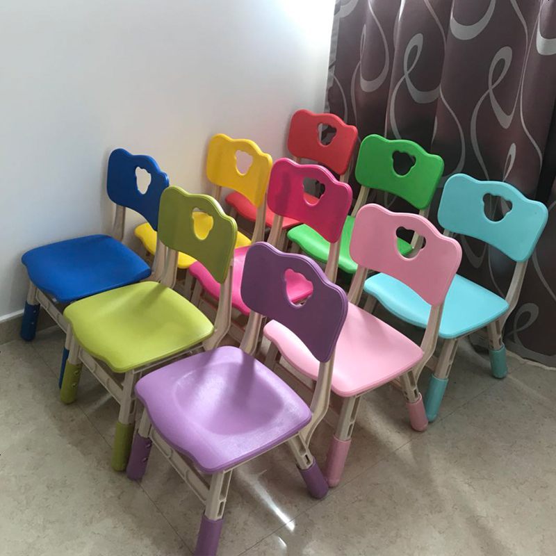 儿童餐椅幼儿园椅可调节学习椅宝宝家用椅塑料靠背椅加厚可升降椅_915_94 浅蓝色椅子+防滑脚垫