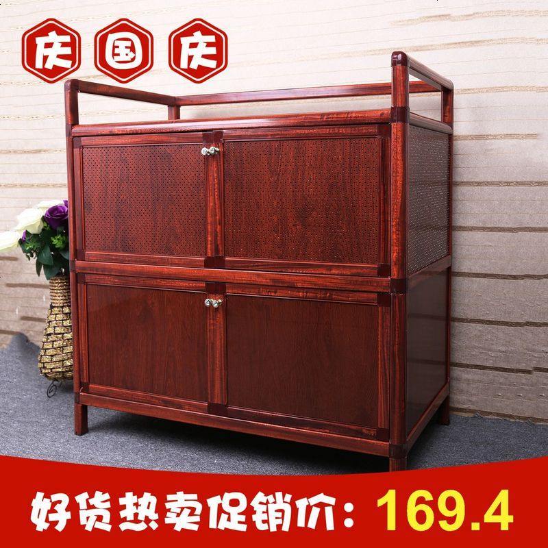 品牌仿木纹餐边柜碗柜茶水柜碗橱厨柜铝合金餐柜置物阳台储物柜子_133_322 饮水两_40*40*80_双_