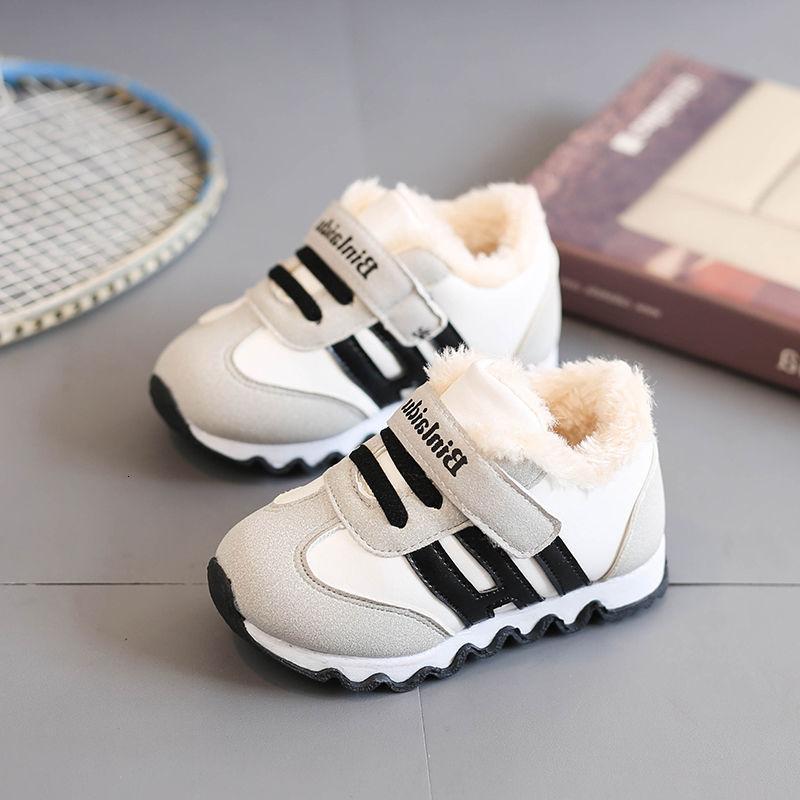 [促销]加绒秋冬新款婴儿学步鞋男12个月女宝宝休闲透气运动幼儿童鞋子_2 黑色天天-K999-大棉黑色 16