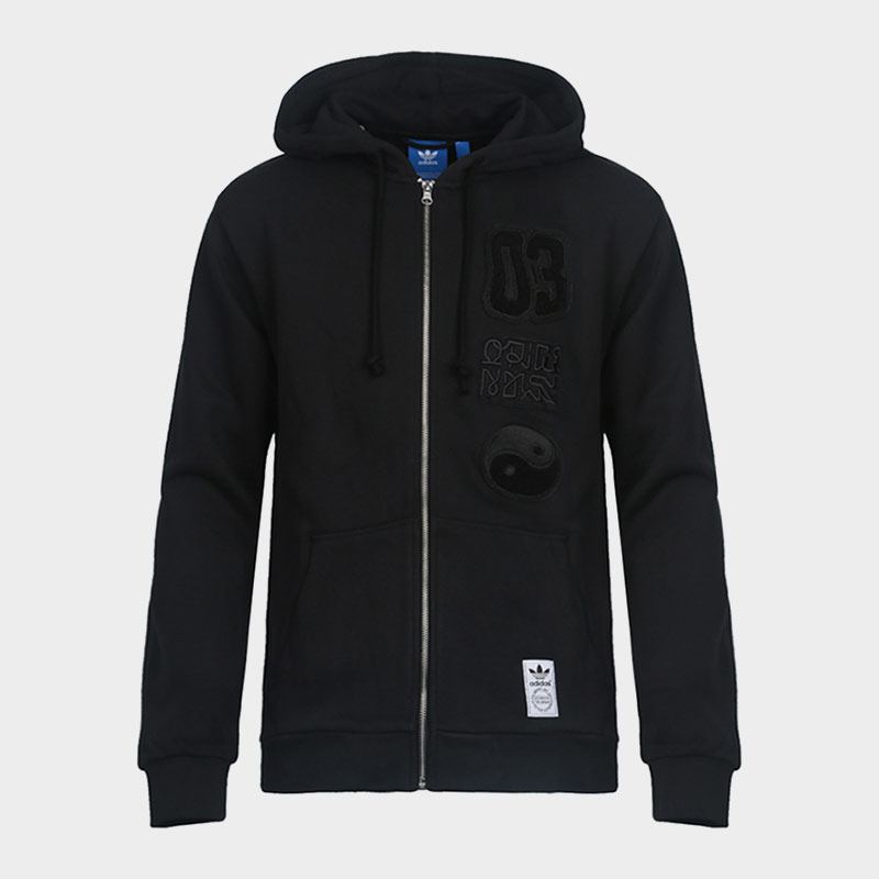 adidas阿迪达斯三叶男子连帽保暖太极针织运动夹克外套BS2632 L BS2632