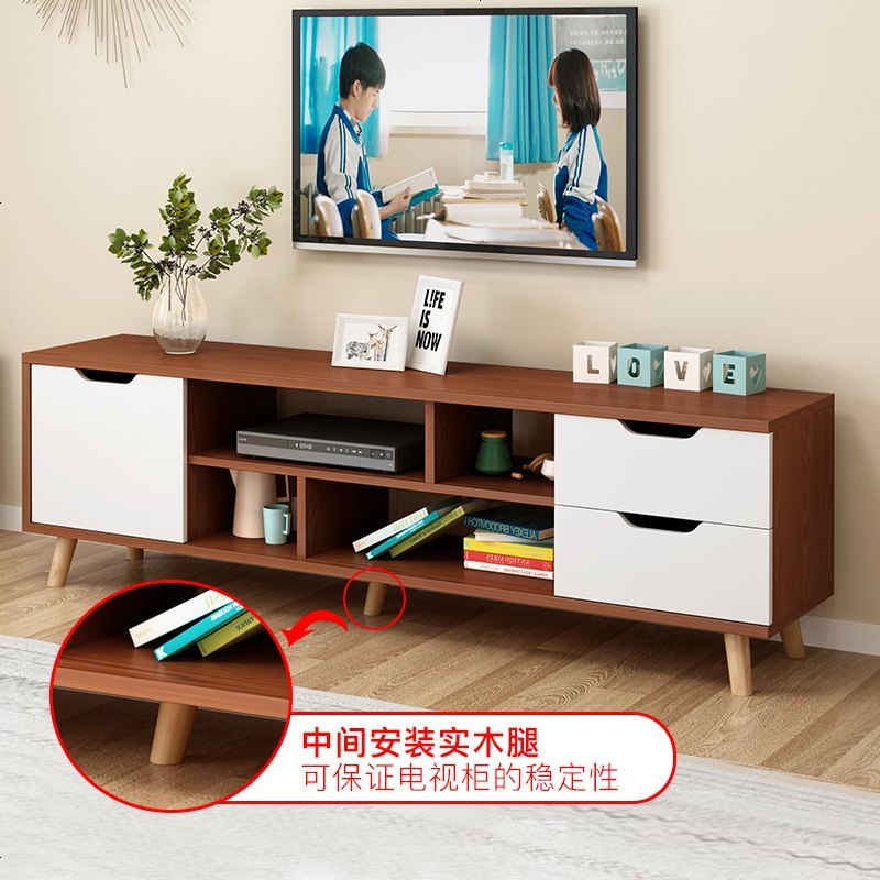 北欧电视柜简约现代茶几电视柜组合客厅套装实木小户型迷你电视柜_310_247 组装_140CM一_北欧松木色