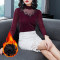 无畏衣衣2020新款女冬装韩版长袖加厚蕾丝衫女加绒打底衫上衣内搭洋气保暖雪纺小衫 638136(蕉糖常规) M